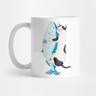 Autumn salmon cat Mug